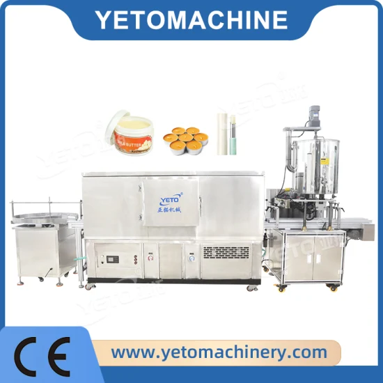 Linha de produção de enchimento de mel de manteiga de cera de vela líquida quente totalmente automática com túnel de congelamento